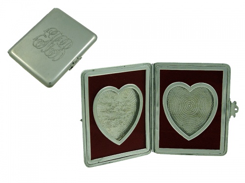 Double '' Heart '' Miniature Picture Frame 1895